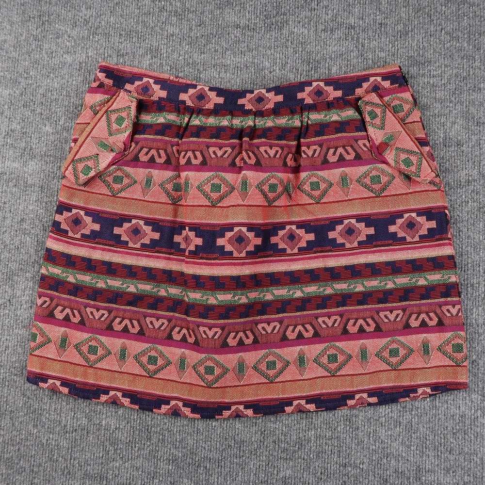 Sugarlips Skirt Womens Large Multicolor Aztec Print Boho Tribal‎ Mini Addie Rose